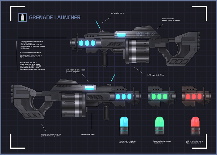 Concept art of a grenade launcher